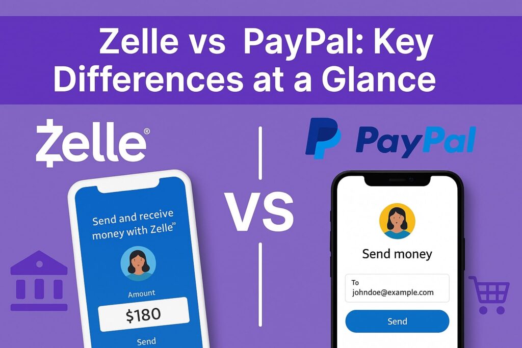Zelle vs PayPal: Key Differences at a Glance