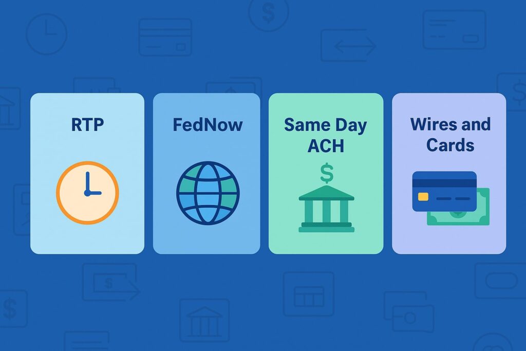 RTP vs. FedNow vs. Same Day ACH vs. Wires and Cards