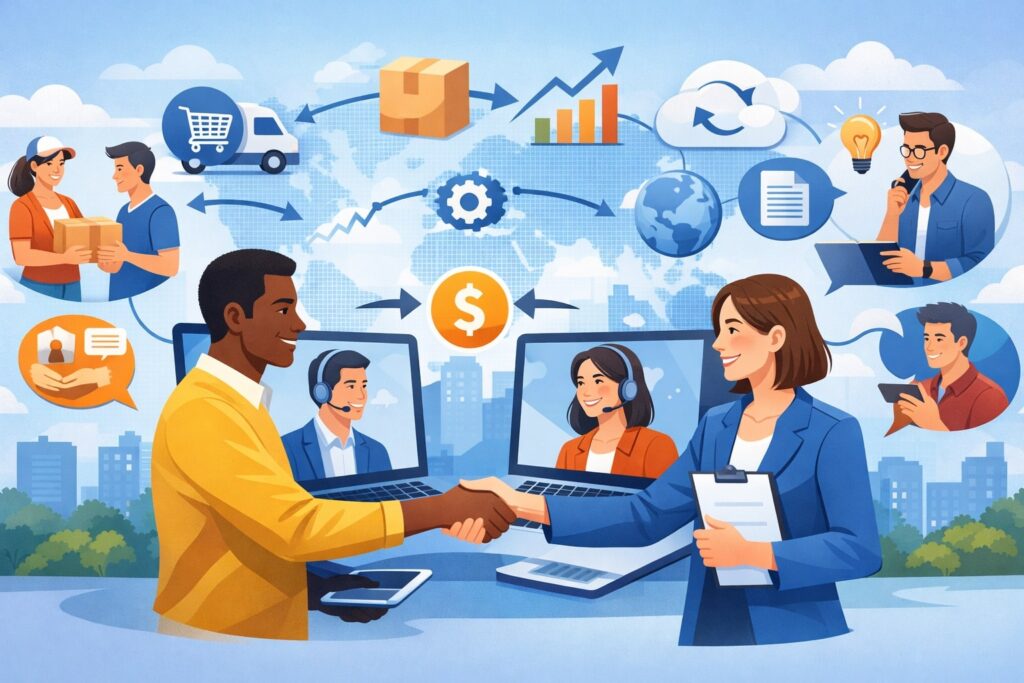 What “peer-to-peer” means in a business context